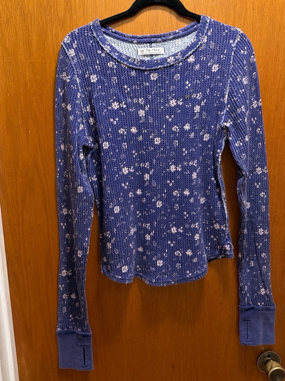 We The Free Long Sleeve Thermal Top in Blue Floral